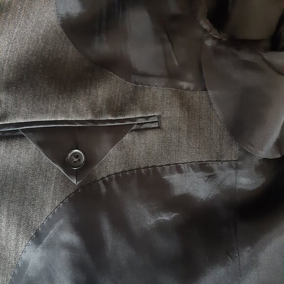 Boulevard Club SZ 46R 100% Wool Light Charcoal Herringbone Men's Sport Jacket - Picture 5 of 14